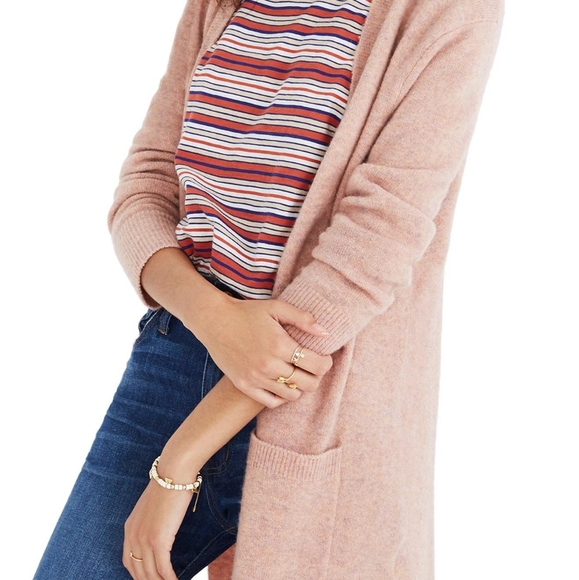 NWT madewell KENT CARDIGAN SWEATER IN HEATHER CARNATION - Picture 1 of 5